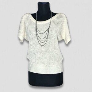 Vintage Chaus Y2K Chunky Knit Cream Blouse Small